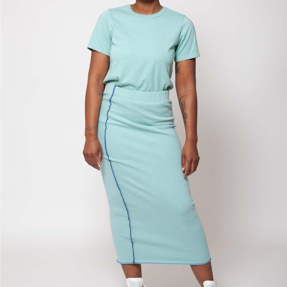 Gravel & Gold Mint Green Midi Skirt